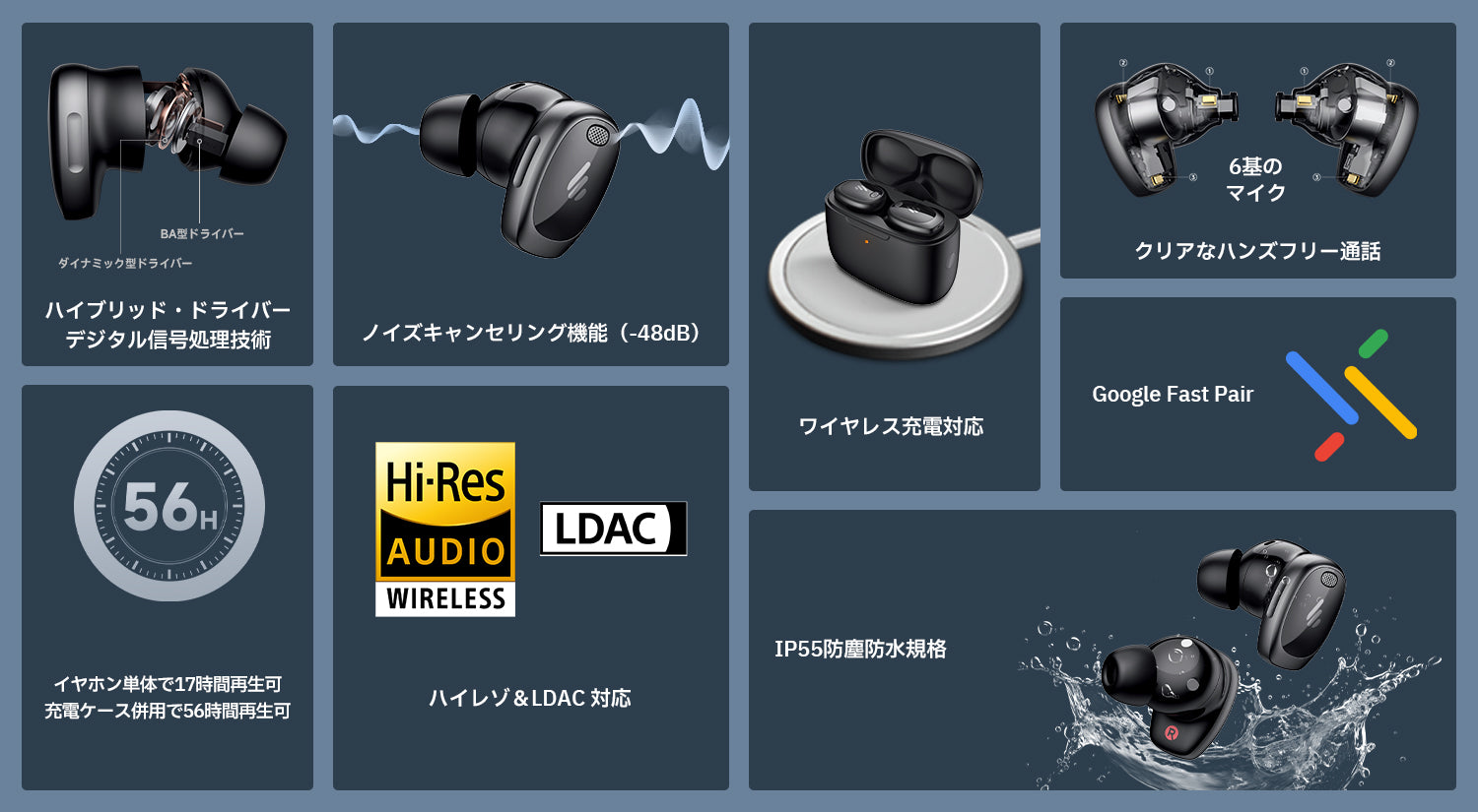 Edifier公式｜Edifier NeoDots - ANC搭載 完全ワイヤレスイヤホン