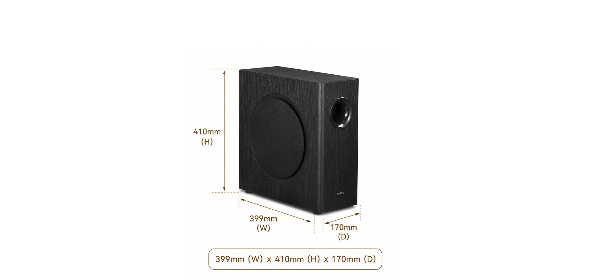 EDIFIER公式サイト】重低音サブウーファー T5s｜70W高出力＆8インチ
