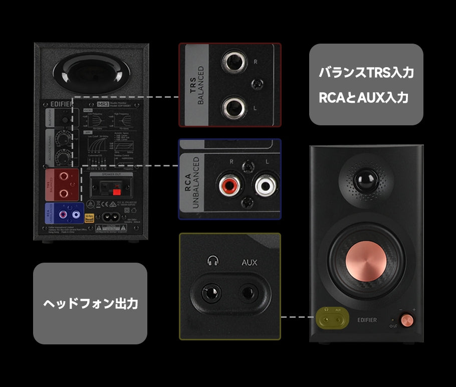Edifier公式｜高解像度音質と多彩な機能を備えたMR3スピーカー